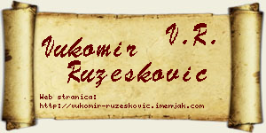 Vukomir Ružesković vizit kartica